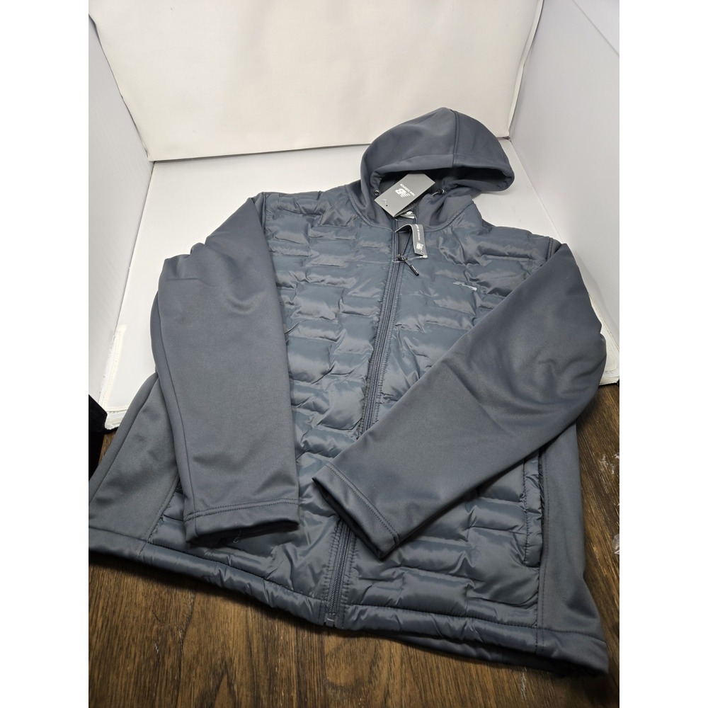 New Balance Mens Large Full Zip Quilted Soft Shell Fleece 4 Way Stretch Jacket
